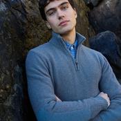Seafog Lambswool Seed Stitch Zip Neck Sweater image