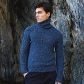 Marine Grey Merino Cashmere Chunky Polo Neck Jumper