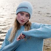 Sea Stone Merino Cashmere Ribbed Beanie image