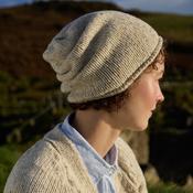 Natural Merino Wool Jersey Hat with Roll Edge image