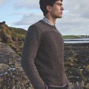 Espresso Merino Links Stitch Crew Neck Sweater image