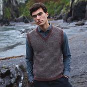 Fox Cashmere Merino Wool V-Neck Shadow Block Slipover