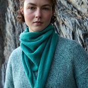 Jade Lambswool Seed Stitch Triangle Scarf image