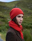 Flame Lambswool Seed Stitch Triangle Scarf image