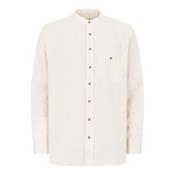 Natural Beige Linen &amp; Cotton Grandfather Shirt