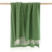 Green Herringbone Merino &amp; Cashmere Blanket