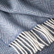 Denim Herringbone Merino &amp; Cashmere Blanket