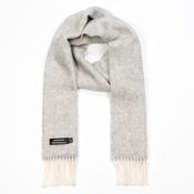 Merino &amp; Cashmere Scarf, Silver Grey Herringbone