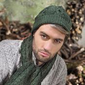 Army Green Honeycomb Aran Wool Hat image