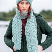 Mermaid Merino Wool Honeycomb Aran Scarf image