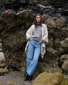 Beige Reversible Isla Merino Cashmere Knit Cape