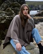 Taupe Reversible Isla Merino Cashmere Knit Cape