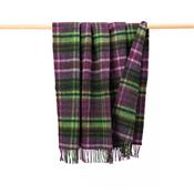 Green &amp; Lilac Check Large Wool Blanket