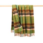 Green &amp; Orange Large Irish Shetland Picnic Wool Blanket image