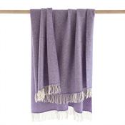 Lavender Herringbone Merino &amp; Cashmere Blanket