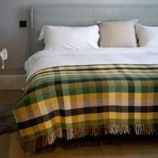 Mustard Green Check Merino &amp; Cashmere Blanket
