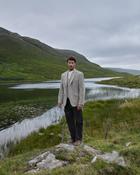 Oatmeal Salt &amp; Pepper Oisin Slim Fit Merino Wool Tweed Jacket image
