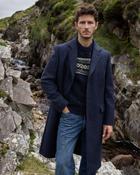 Navy Herringbone Patrick Wool Overcoat image