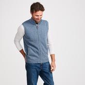 Blue Zipped Aran Nepped Gilet