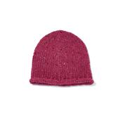 Pink Heather Roll Hem Aran Beanie