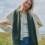 Green Nepped Wool Scarf