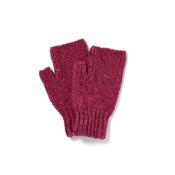 Pink Heather Aran Nepped Fingerless Mittens