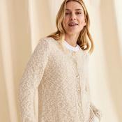 Oatmeal Cotton Linen Blend Crew Neck Cardigan