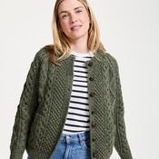 Moss Green Unisex Hand Knit Button Aran Cardigan