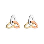 14K Multi Gold Trinity Knot Stud Earrings