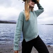 Seastone &amp; Grey Jacquard Merino &amp; Cashmere Crew Neck Sweater