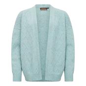 Seastone Wool Cashmere Diamond Stitch Open Cardigan