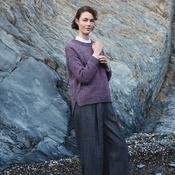 Dark Mauve Fleck Merino Slouchy Crew Neck Jumper image