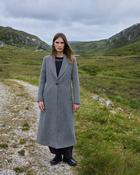 Charcoal &amp; White Herringbone Shannon Merino Cashmere Coat image