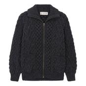 Charcoal Unisex Hand Knit Full Zip Sweater