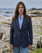 Navy Check Una Patch Pocket Merino Lambswool Jacket image