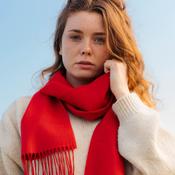 Ruby Red Merino Wool Scarf image
