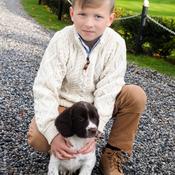 Natural Kids Half Zip Aran Sweater image