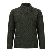 Army Green Trinity Knot Side Zip Cable Cardigan