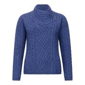 Blue Marl Trinity Knot Side Zip Cable Cardigan