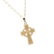 Small Arda Celtic Cross Pendant with Rare Irish Gold