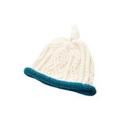 Natural &amp; Blue Wool Baby Hat