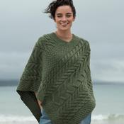 Green Aran Poncho