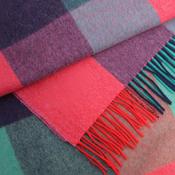 Purple &amp; Teal Square Lambswool Blanket