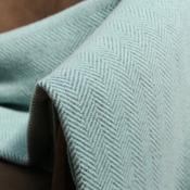 Aqua &amp; Grey Herringbone Merino and Cashmere Blanket