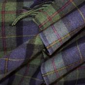 Green &amp; Navy Lambswool Blanket
