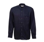 Navy Linen Grandfather Shirt