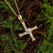 Two Tone Gold St Brigid's Cross Pendant
