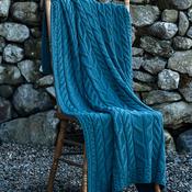 Teal Supersoft Aran Blanket
