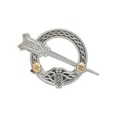 Tara Brooch, Sterling Silver &amp; 9ct Rare Irish Gold image