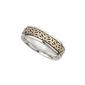 Sterling Silver &amp; 10K Gold Ladies Trinity Knot Ring